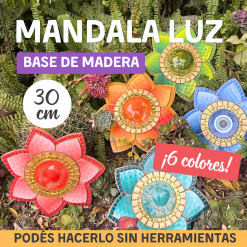 KIT MATERIALES MANDALA LUZ BASE DE MADERA